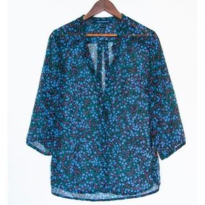 French Connection "Aubine" Crinkle Floral Top